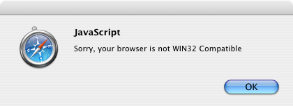 your browser is not win32 compatible